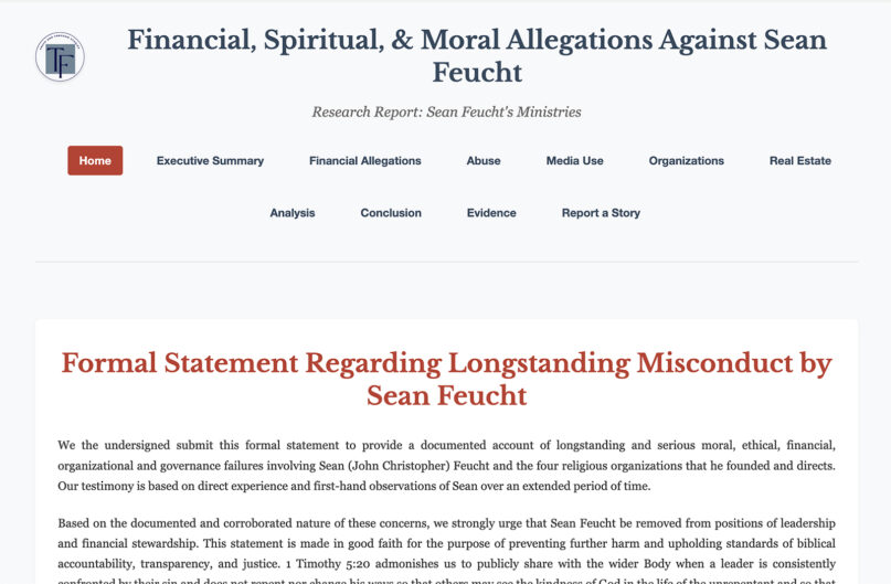 Former staffers accuse activist Sean Feucht of ‘potential financial crimes,’ spiritual abuse webRNS Feucht Finances1 Former staffers accuse activist Sean Feucht of ‘potential financial crimes,’ spiritual abuse