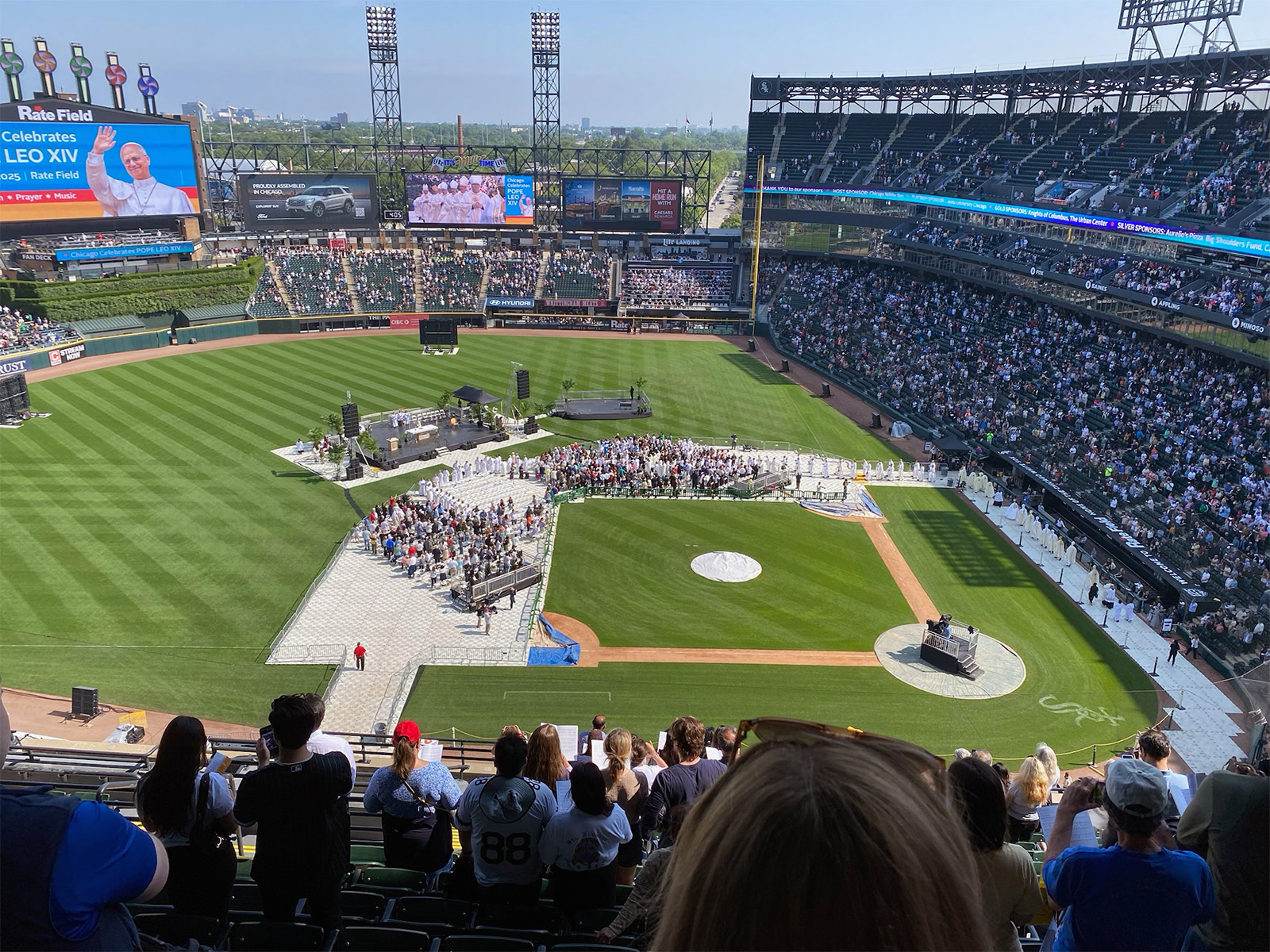 webRNS Leo Chicago Sox Mass3 At Sox' stadium Mass, Chicago celebrates Pope Leo XIV, its native son