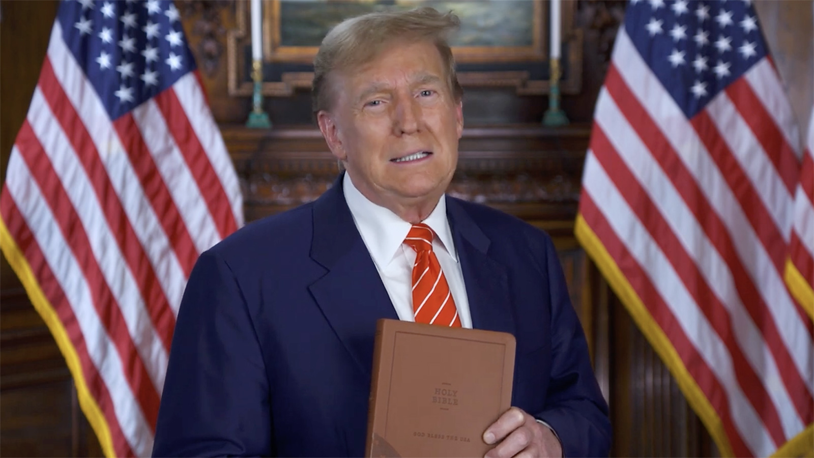 webRNS Trump Bible1 Patriotic Bible blesses Trump with $1.3 million in royalties
