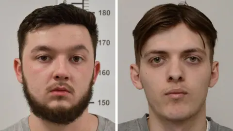 Why small-time criminals burned a London warehouse for Russia's mercenary group Wagner Metropolitan Police Mugshot photos side by side of Dylan Earl (left) and Jake Reeves (right)
