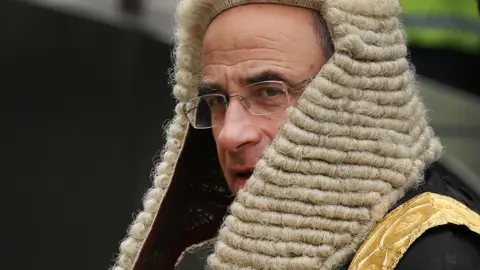Jury-free trials recommended to save courts from 'collapse' Getty Images Sir Brian Leveson wearing a periwig in his former role as Lord Justice Leveson in 2013