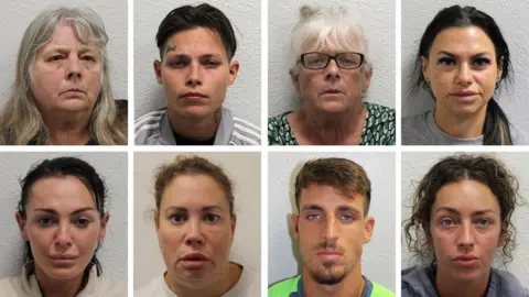'Gangsta Debbs' - the granny who used her family to run a drug gang Met Police Composite showing eight people. They are: Tina Golding, Lillie Bright, Deborah Mason, Demi Kendall, Demi Bright, Anita Slaughter, Reggie Bright and Roseanne Mason.