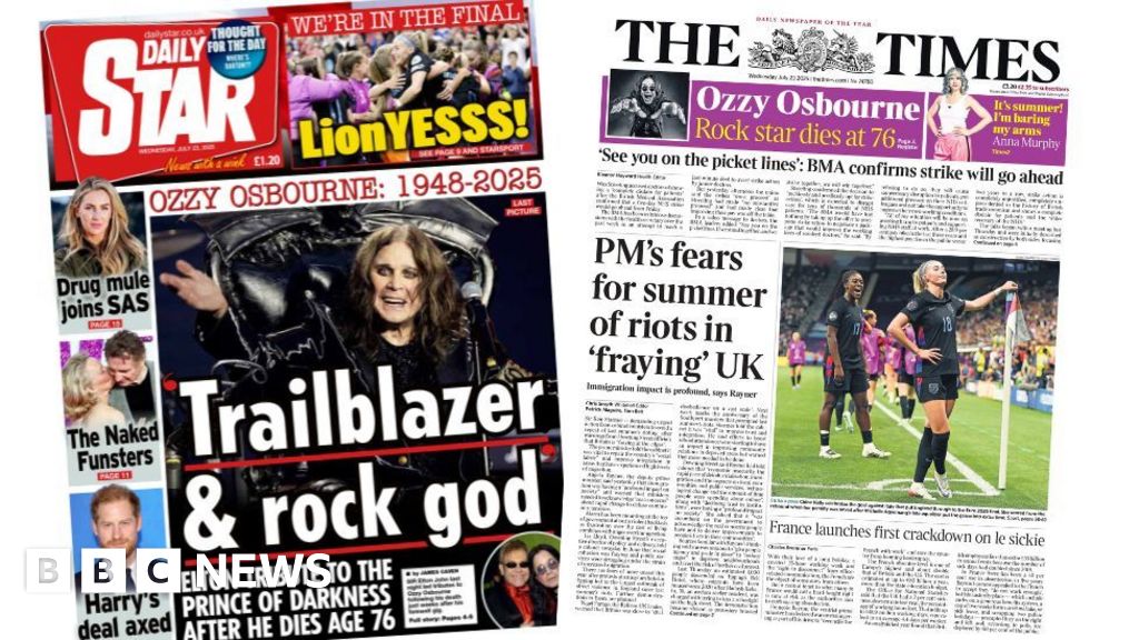 5da9c900 6753 11f0 af20 030418be2ca5 The Papers: 'RIP Ozzy' and 'LionYESSS!'