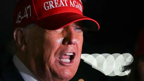 Trump says US to start sending out tariff letters to trade partners Getty Images US President Donald Trump wearing red cap with 45-47 seen on the side and GREAT AGAIN seen on the front