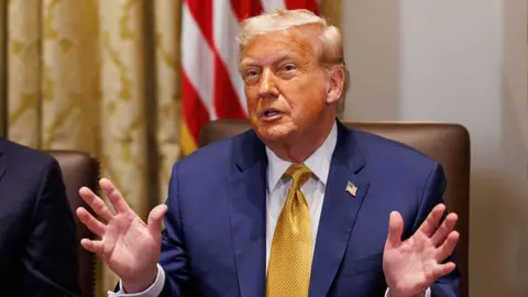 Trump threatens Brazil with 50% tariff over Bolsonaro trial Bloomberg/Getty US President Donald Trump during a cabinet meeting at the White House in Washington, DC, US, on Tuesday, July 8, 2025