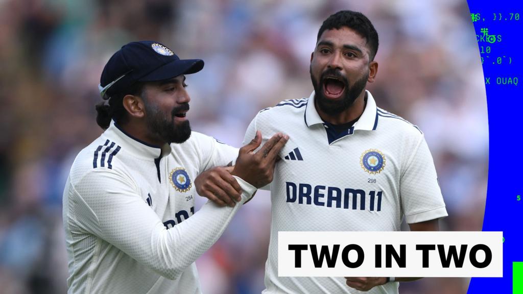 7f284d20 58c3 11f0 960d e9f1088a89fe England v India, second Test: Siraj removes Root and Stokes