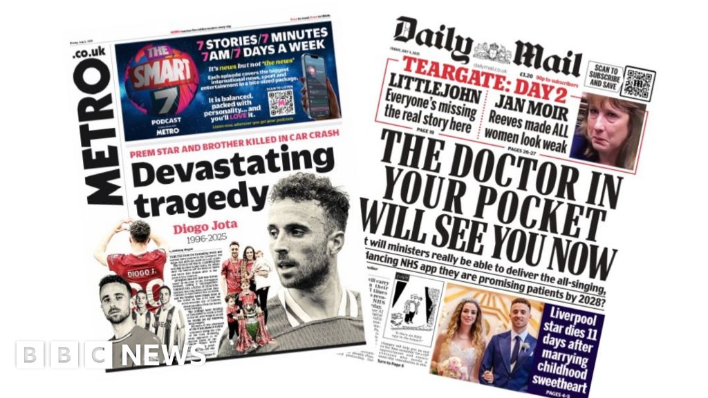 810f2540 5865 11f0 960d e9f1088a89fe The Papers: 'Devastating tragedy' and 'Doctor in your pocket'