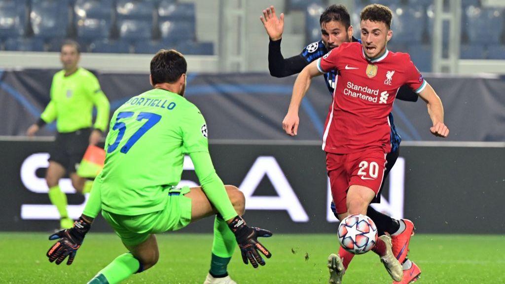 Diogo Jota death: Liverpool striker's best moments in pictures Diogo Jota places a finish past Atalanta goalkeeper Marco Sportiello