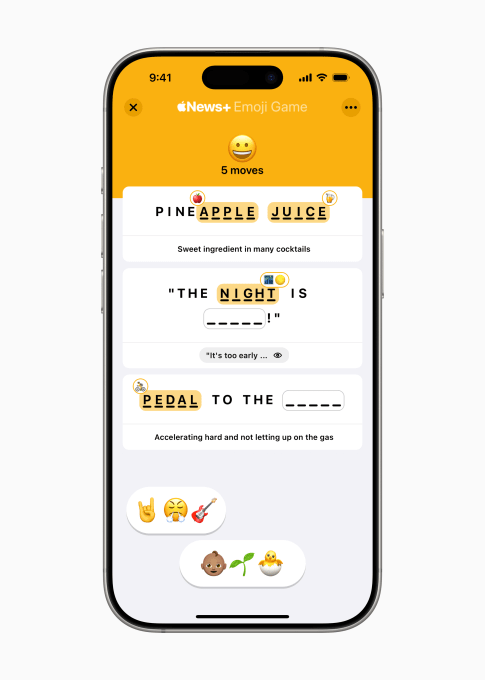 Apple News Plus Emoji Game gameplay 03 Copy Apple News+ adds a new game that uses emoji and Genmoji to sovle puzzles