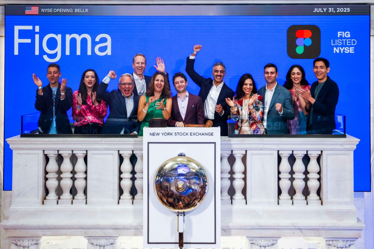 Figma Opening Bell Podium Figma's stock soars in its highly anticipated IPO, market cap instantly hits $45B