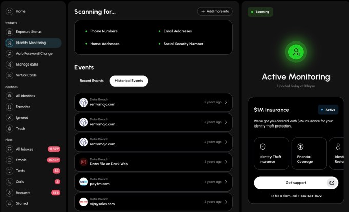User privacy app Cloaked adds AI-powered caller screening Identity Monitoring Dashboard User privacy app Cloaked adds AI-powered caller screening