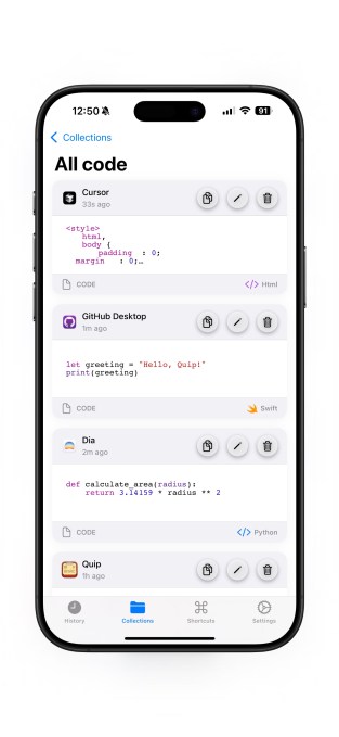 Quip is a smart clipboard management app for iOS and Mac Quip iOS Smart Collection Quip is a smart clipboard management app for iOS and Mac