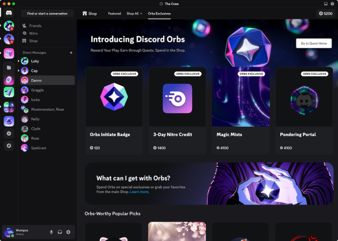 Shop Orb Discord’s virtual reward, ‘Orbs,’ launches out of beta