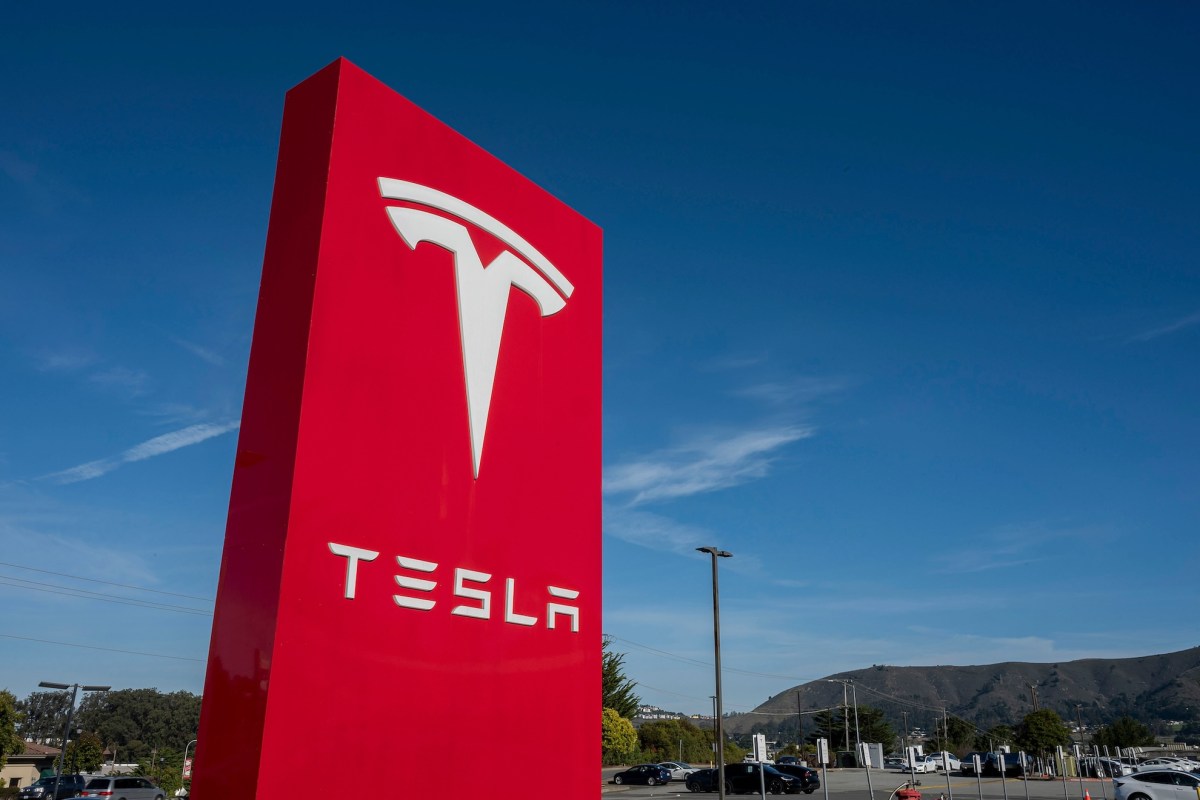 Tesla sign Getty Tesla's ad spend on X has shrunk to almost nothing