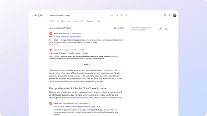 Google's new Web View search experiment organizes results with AI a6ba08b1 b867 47b5 8114 9cc5525e263f Google's new Web View search experiment organizes results with AI