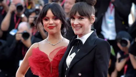Jenna Ortega says sudden fame was 'very overwhelming' Getty Images American actresses Jenna Ortega and Winona Ryder at the 81 Venice International Film Festival 2024. Opening Ceremony and Beetlejuice Beetlejuice Red Carpet. Venice (Italy), August 28th, 2024