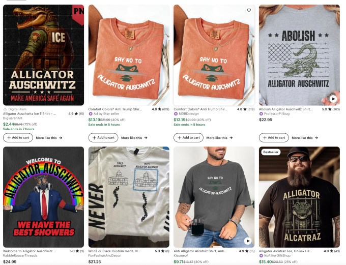 etsy alligator merch2 Etsy faces user boycott over 'Alligator Alcatraz' branded products