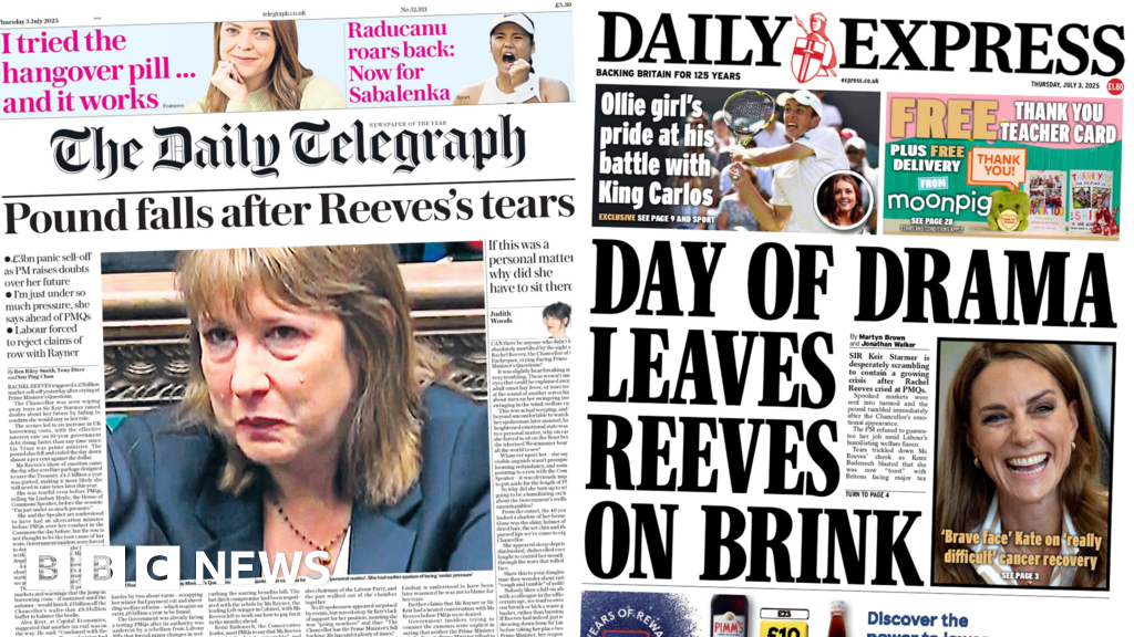 f56cf420 5794 11f0 9074 8989d8c97d87 'Pound falls after Reeves tears' and 'Brave face' Kate
