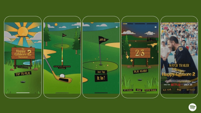 happygilmore2 Spotify takes a swing at gaming with a mini golf game ahead of ‘Happy Gilmore 2’ release