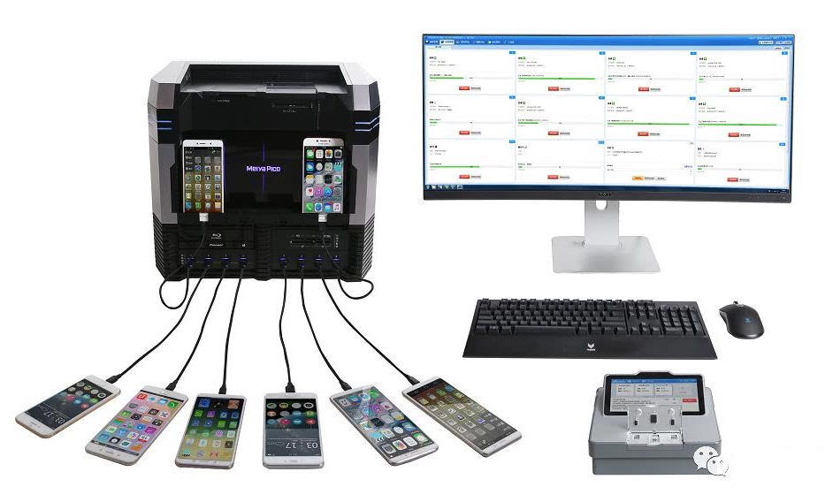 Chinese authorities are using a new tool to hack seized phones and extract data An Massistant device showing a tower computer plugged into several iPhones.