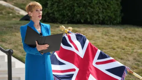 King hails veterans' courage and sacrifice PA Media Actress Celia Imrie narrated the veterans' stories at the service