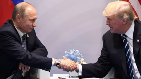 What do Putin and Trump each want from the Alaska summit? Getty Images US President Donald Trump and his Russian counterpart Vladimir Putin shake hands