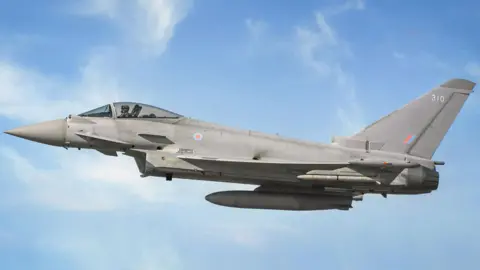 Sonic boom heard after RAF scrambled to incident Getty Images An RAF Typhoon jet.