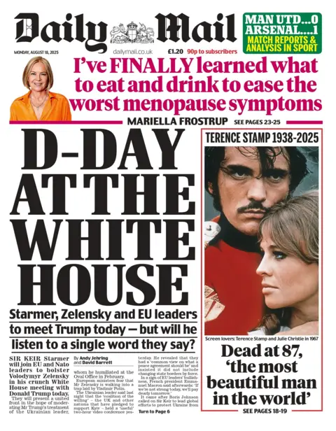 "D-Day at the White House" reads the headline on the front page of the Daily Mail.
