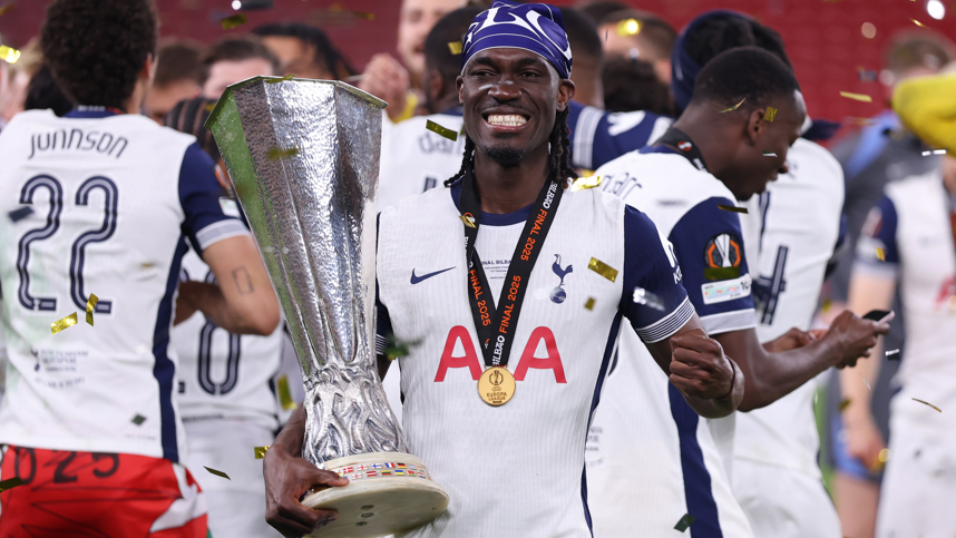 'Limbo XI' - which 'unwanted' players need to move? Tottenham's Yves Bissouma celebrates with the Europa League trophy