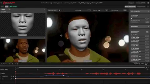 Will AI make language dubbing easy for film and TV? Flawless Editor software shows an actors performance being transformed into a different language by the DeepEditor software