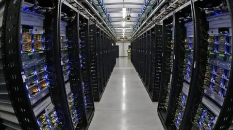 Should Europe wean itself off US tech? Getty Images Rows of servers at a data centre in Texas