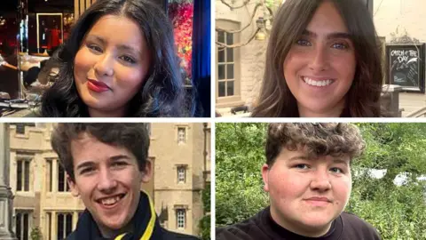 Working class students divided on civil service summer internship reform BBC A composite image showing four young people; two women and two men. All are smiling at the camera.