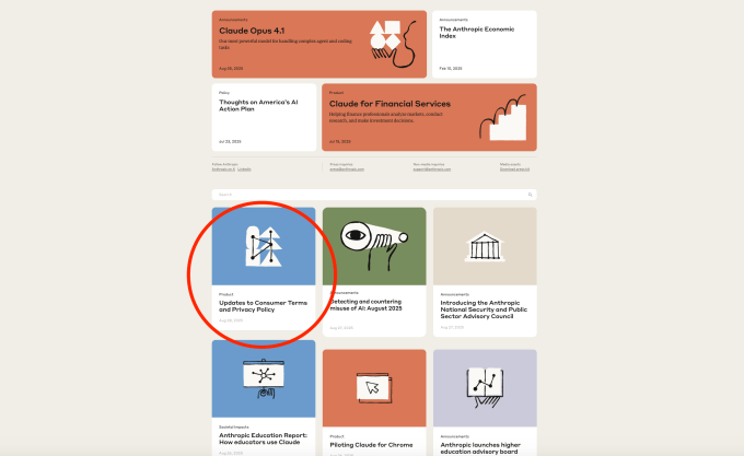 Claude screenshot Anthropic users face a new choice – opt out or share your data for AI training