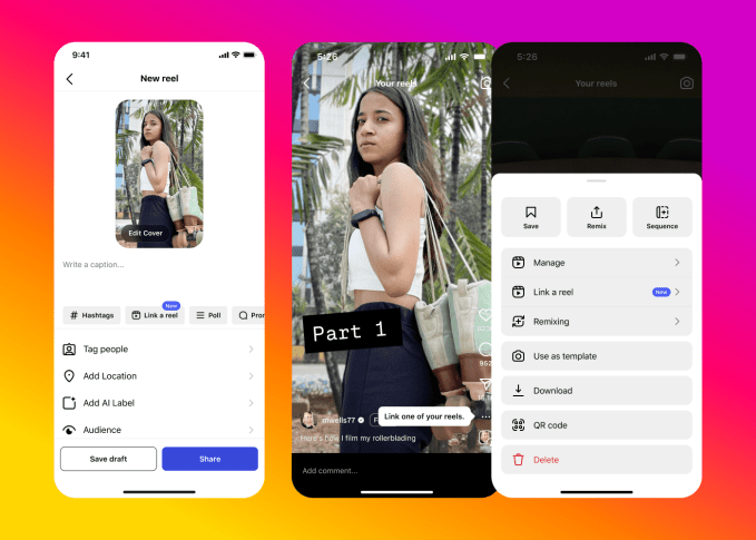 Content Linking Creator Flow Instagram now lets creators link multiple reels in a series