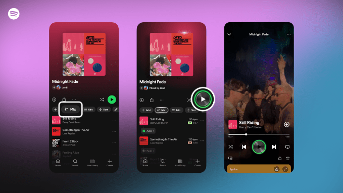 Spotify's latest feature lets you add your own transitions to playlists Spotify enable mix feature