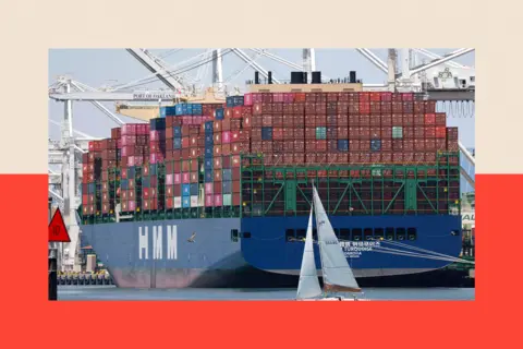 Trump's global tariffs 'victory' may come at a high price JOHN G MABANGLO/EPA/Shutterstock A sailboat sails past a container ship at the Port of Oakland in Oakland, California