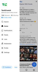 What is Bluesky? Everything to know about the X competitor. Screenshot of Bluesky menu tab