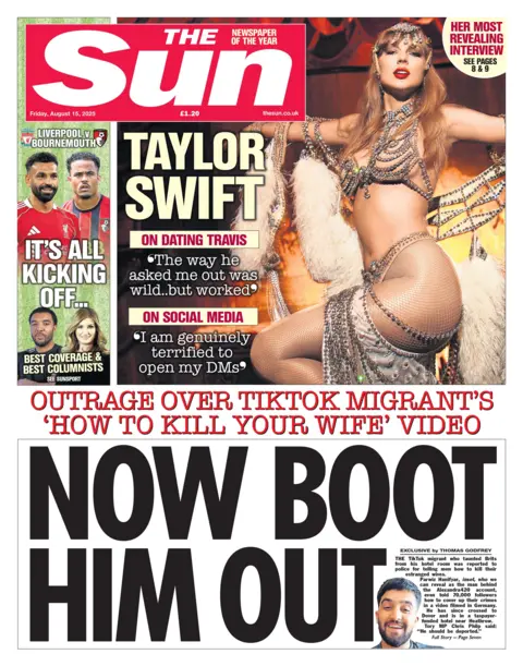 The headline on the front page of the Sun reads: "Now boot him out". 