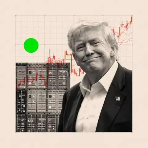 Trump's global tariffs 'victory' may come at a high price BBC A treated image of Donald Trump edited in front of shipping containers