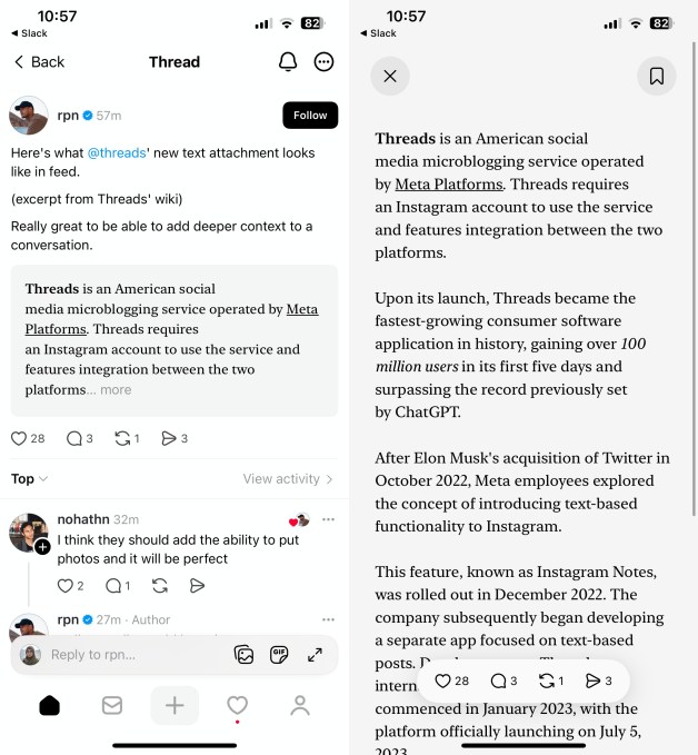 threads long form Threads tests a way to share long-form text on the platform