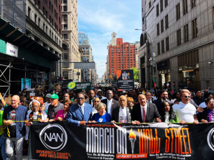 webRNS March on Wall Street 2 20250828 Black faith leaders march on Wall Street to denounce anti-DEI campaign