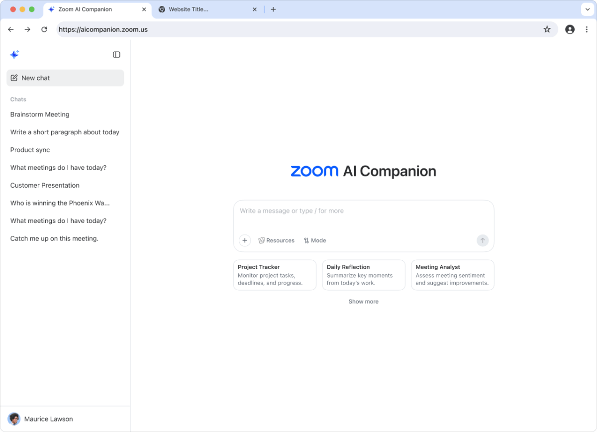 AI Companion on the web Zoom launches a cross application AI notetaker, AI avatars and more in its latest update