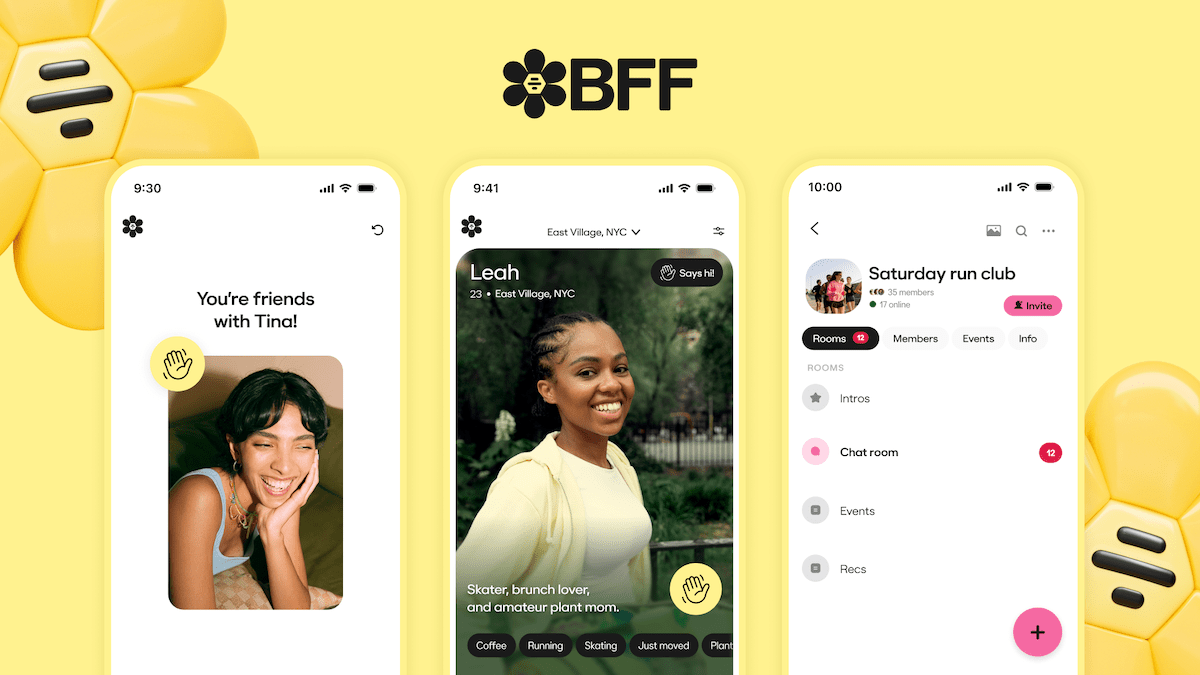 BFF Relaunch Bumble BFF’s revamped app is here, focusing on friend groups and community building