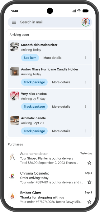 Purchase view 1 Gmail makes it easier to track upcoming package deliveries