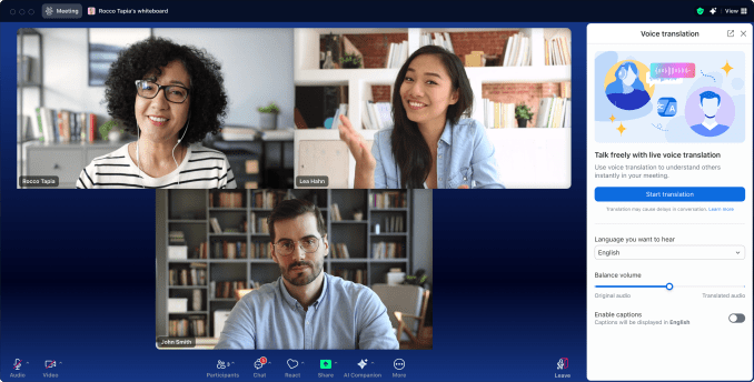 Zoom launches a cross application AI notetaker, AI avatars and more in its latest update Real time voice translation Zoom launches a cross application AI notetaker, AI avatars and more in its latest update