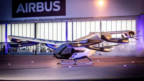 Electric aviation awaits a battery breakthrough Airbus The CityAirbus sits outside an Airbus hanger