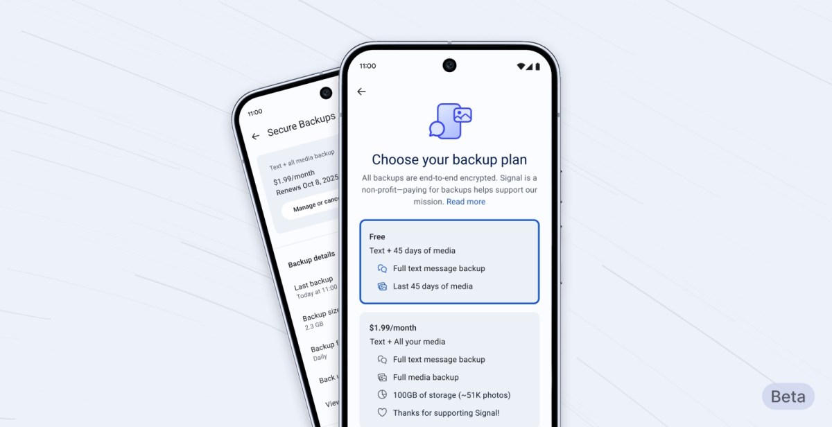 backups header Signal introduces free and paid backup plans for your chats