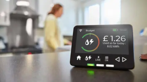 Plan for energy bills with low standing charges Getty Images A smart meter energy display on a kitchen surface with the screen saying £1.26 of energy has been used today. A woman in the kitchen is blurred in the background.