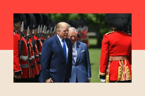 Why Trump's UK state visit is mired with potential pitfalls Mandel Ngan/AFP via Getty Images US President Donald Trump and the then Prince Charles during a welcome ceremony at Buckingham Palace in central London on June 3, 2019