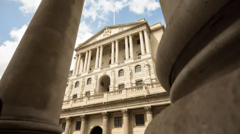 Interest rates expected to be held by Bank of England Getty Images External shot of the Bank of England building taken from a low view with pillars either side in the foreground.